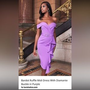 Lavish Alice Bardot Diamanté Purple Dress Size Small 4 US (8 UK) new with tags
